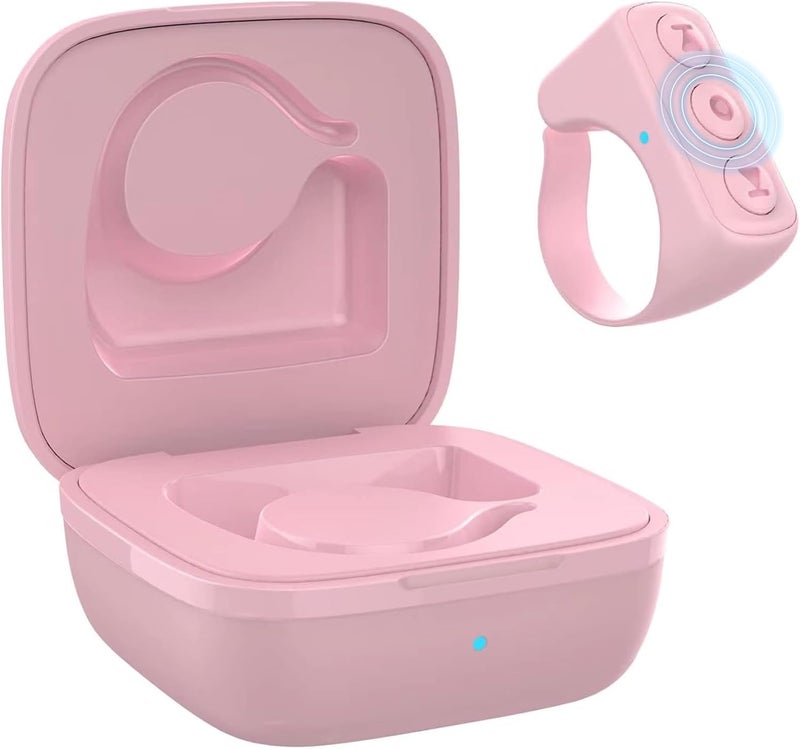 GEVO TIK Tok Bluetooth Remote Control Page Turner for iPhone Android Ipad Cell Phone Camera Remote Shutter Selfie Button, Bluetooth Ring (Pink) - Image 1